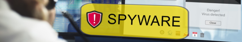 Bildschirm mit Spyware warnung